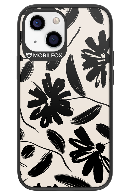 Monochrome Flowerss - Apple iPhone 13 Mini