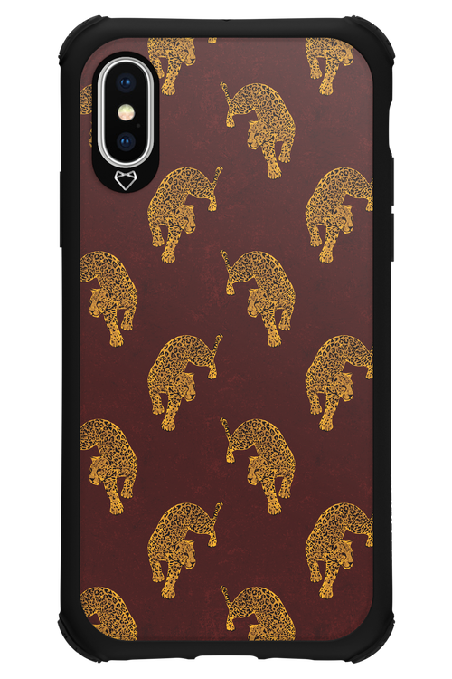 Burgundy Leopard Pattern - Apple iPhone XS