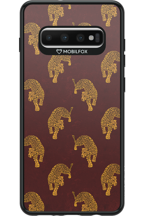 Burgundy Leopard Pattern - Samsung Galaxy S10+