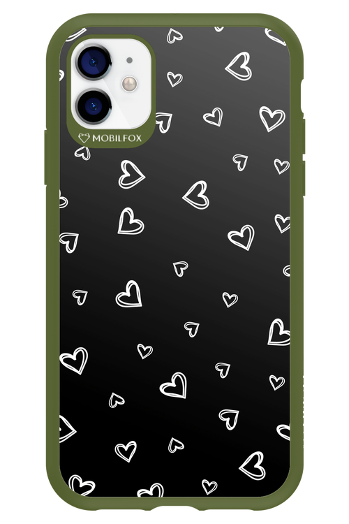 Monochrome Hearts 2.0 - Apple iPhone 11