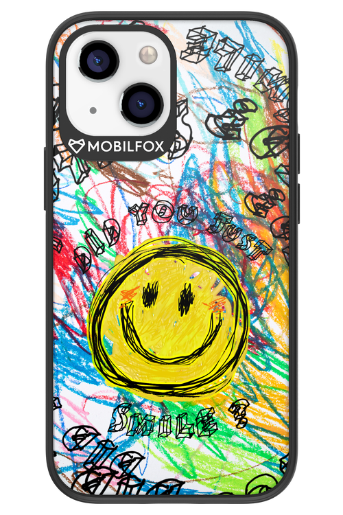 Crayon Smiley Colorful - Apple iPhone 13 Mini