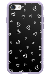 Monochrome Hearts 2.0 - Apple iPhone 8