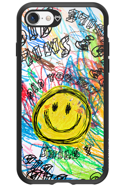 Crayon Smiley Colorful - Apple iPhone SE 2020