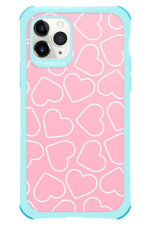 Line Heart Pink - Apple iPhone 11 Pro