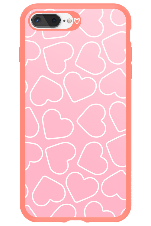 Line Heart Pink - Apple iPhone 8 Plus