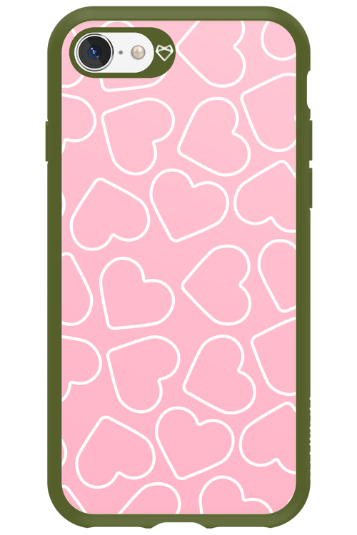 Line Heart Pink - Apple iPhone 8