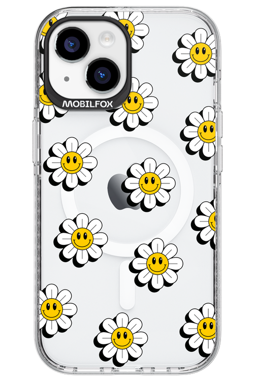 Smiley Flowers Transparent - Apple iPhone 15