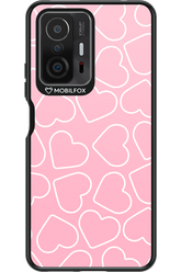 Line Heart Pink - Xiaomi Mi 11T