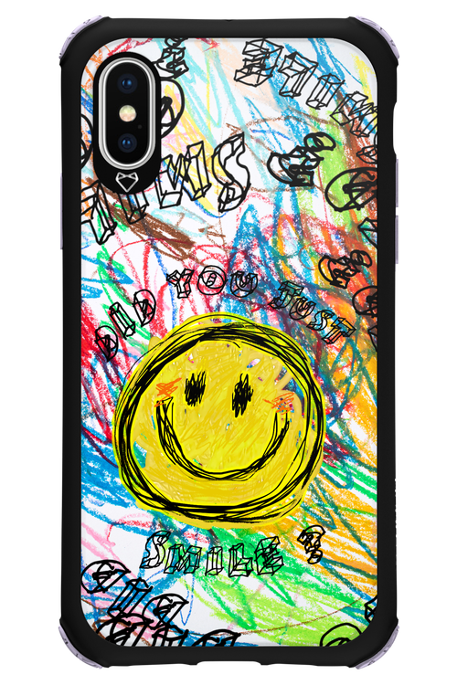 Crayon Smiley Colorful - Apple iPhone XS