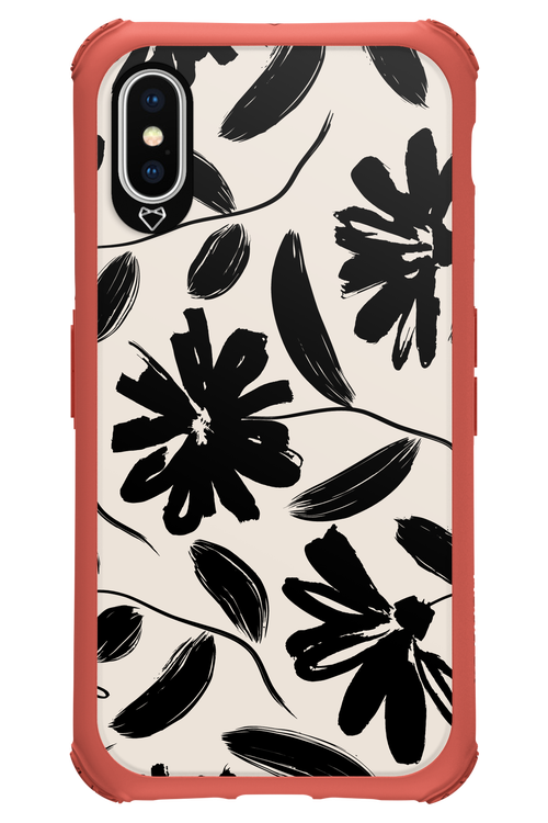 Monochrome Flowerss - Apple iPhone XS