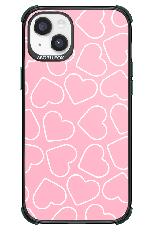 Line Heart Pink - Apple iPhone 14 Plus