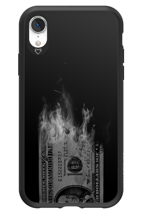 Money Burn B&W - Apple iPhone XR