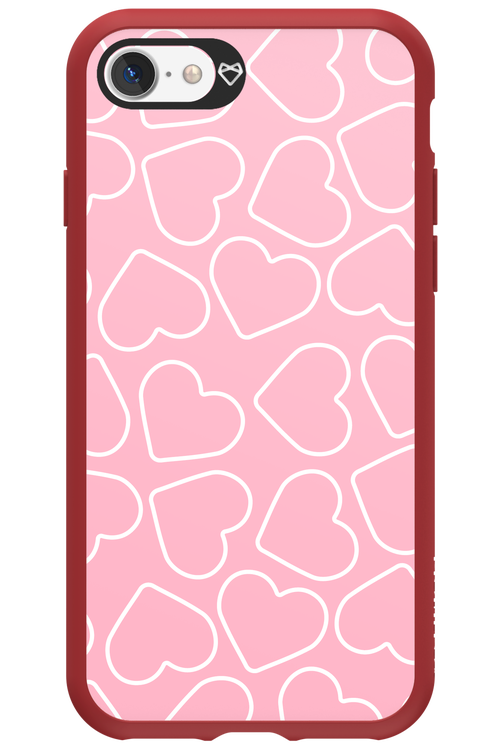 Line Heart Pink - Apple iPhone 7