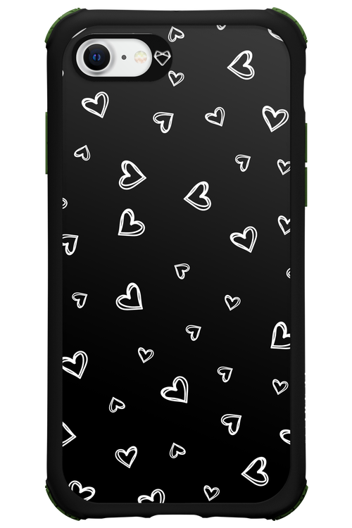 Monochrome Hearts 2.0 - Apple iPhone 8