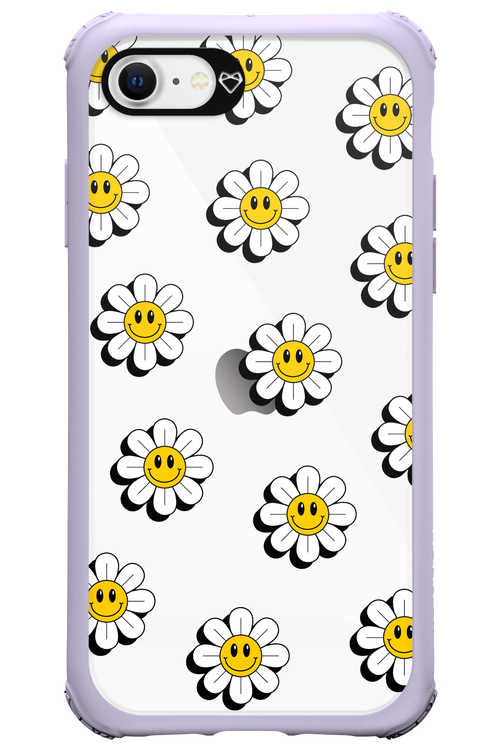 Smiley Flowers Transparent - Apple iPhone SE 2020