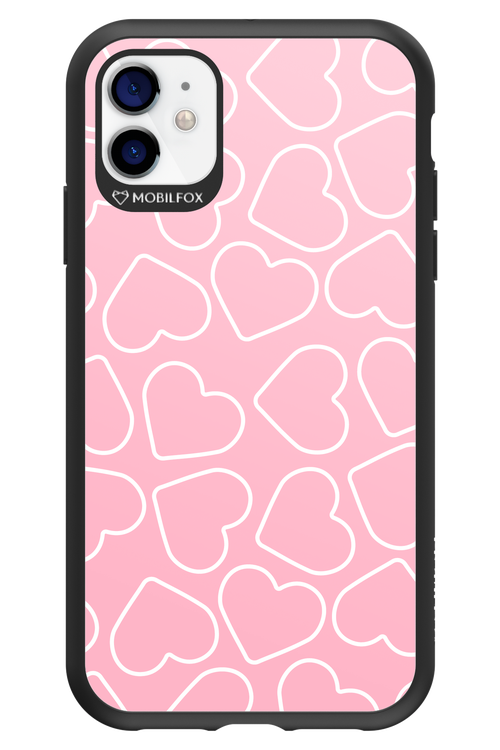 Line Heart Pink - Apple iPhone 11