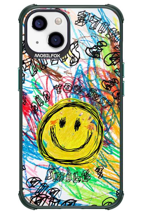 Crayon Smiley Colorful - Apple iPhone 13