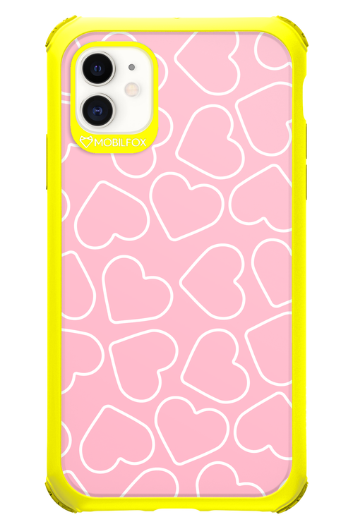 Line Heart Pink - Apple iPhone 11