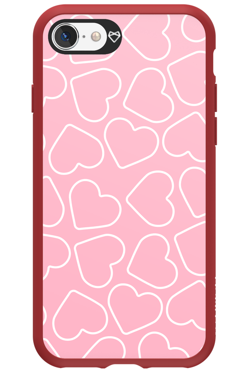 Line Heart Pink - Apple iPhone 8