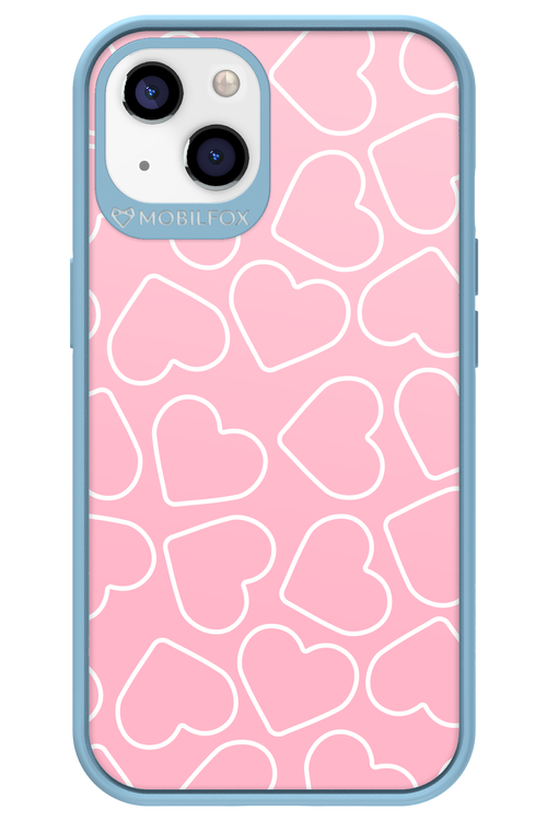 Line Heart Pink - Apple iPhone 13