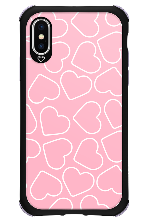 Line Heart Pink - Apple iPhone X