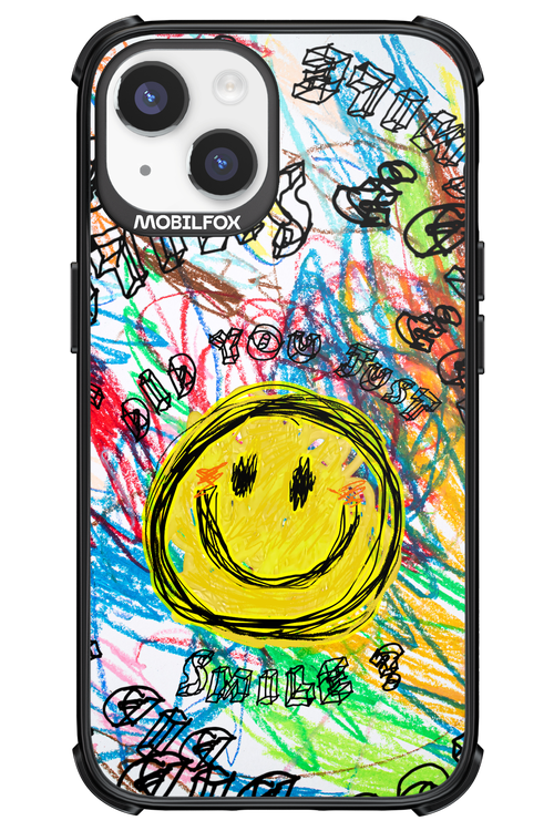 Crayon Smiley Colorful - Apple iPhone 14