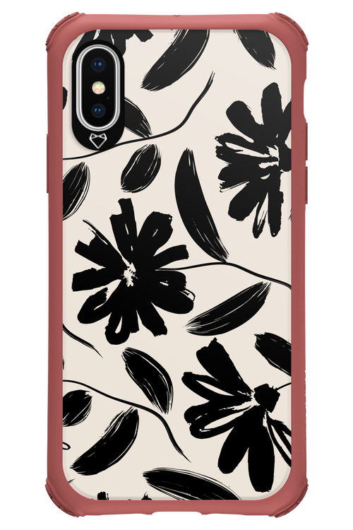 Monochrome Flowerss - Apple iPhone XS