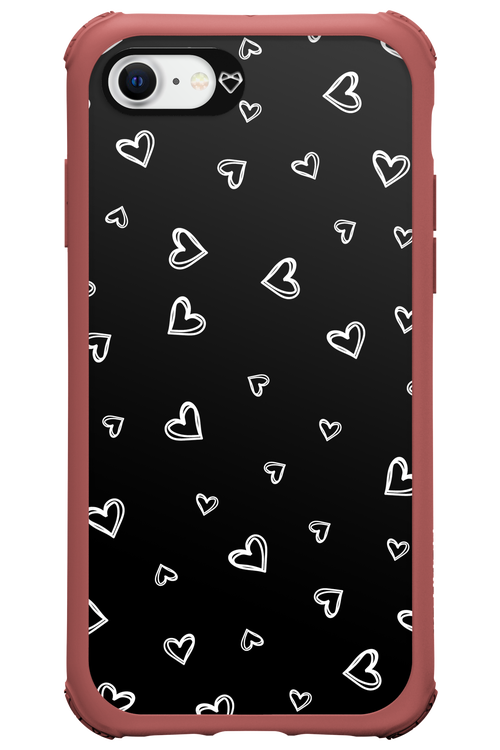 Monochrome Hearts 2.0 - Apple iPhone SE 2020