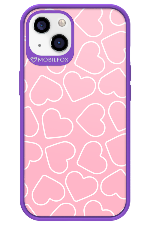 Line Heart Pink - Apple iPhone 13