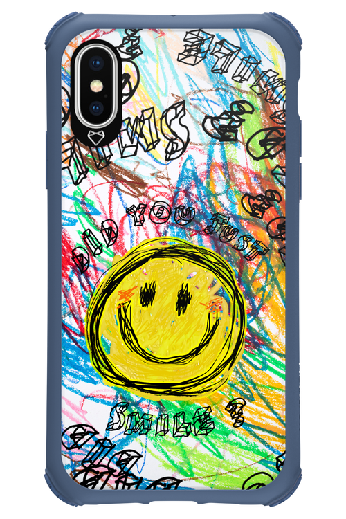 Crayon Smiley Colorful - Apple iPhone XS