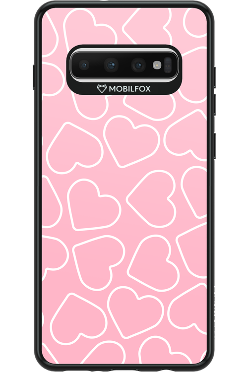 Line Heart Pink - Samsung Galaxy S10+