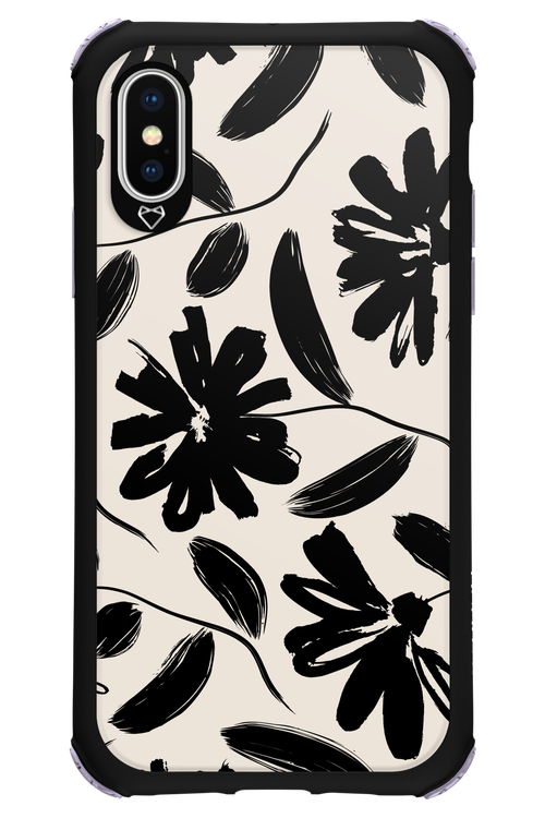 Monochrome Flowerss - Apple iPhone XS