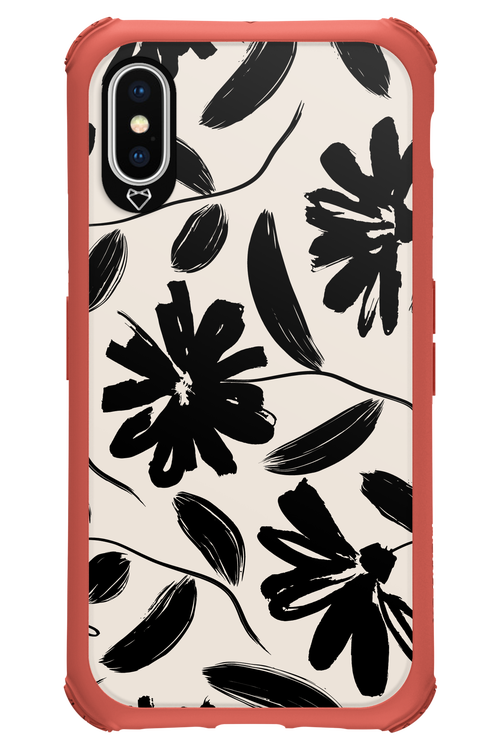 Monochrome Flowerss - Apple iPhone X