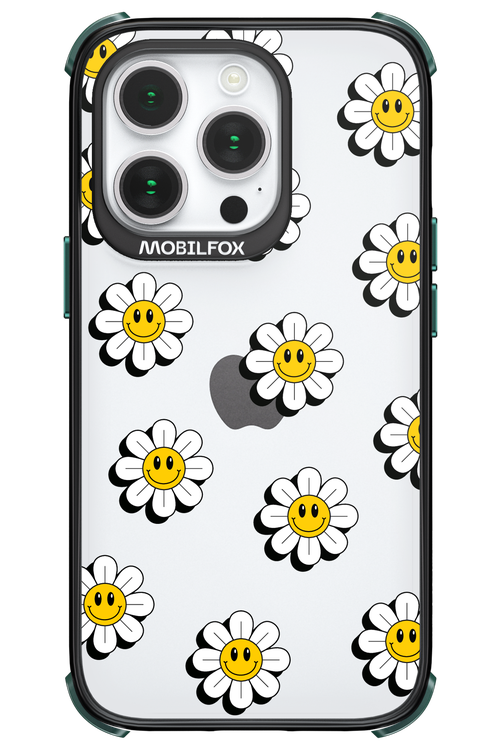 Smiley Flowers Transparent - Apple iPhone 14 Pro