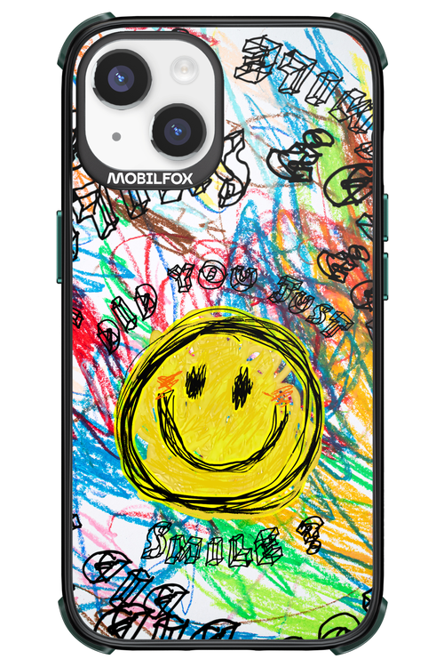 Crayon Smiley Colorful - Apple iPhone 14