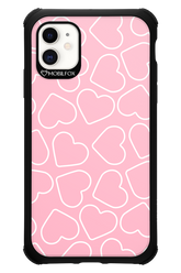 Line Heart Pink - Apple iPhone 11