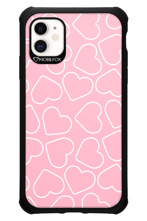 Line Heart Pink - Apple iPhone 11