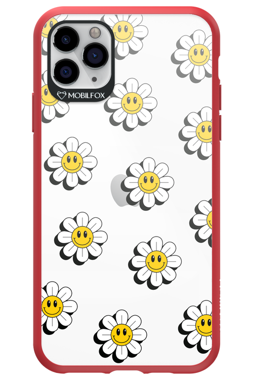 Smiley Flowers Transparent - Apple iPhone 11 Pro Max