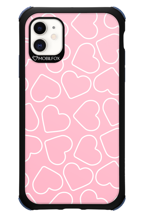 Line Heart Pink - Apple iPhone 11