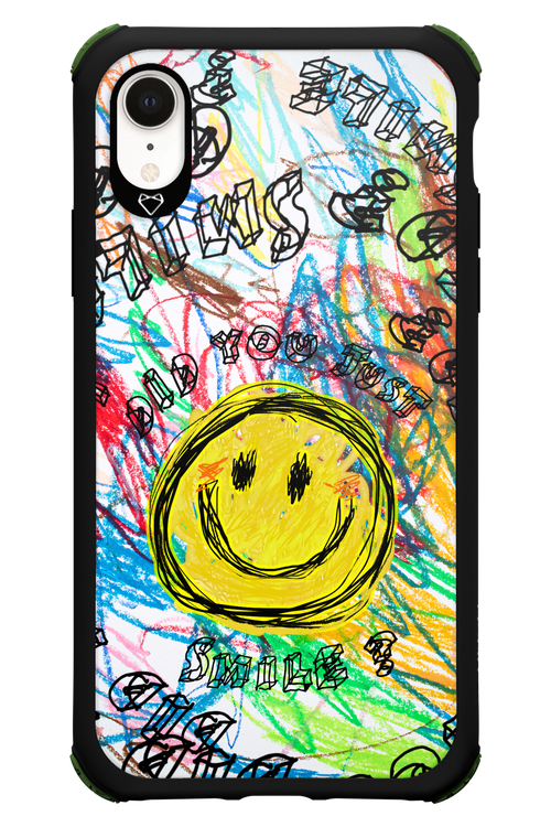 Crayon Smiley Colorful - Apple iPhone XR