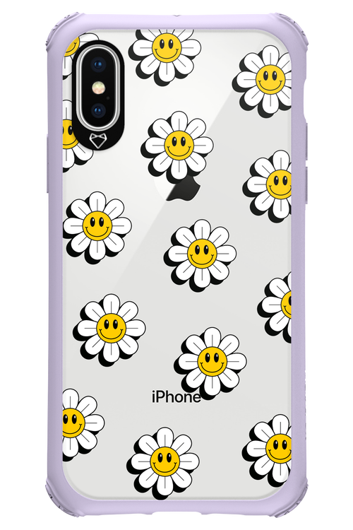 Smiley Flowers Transparent - Apple iPhone X