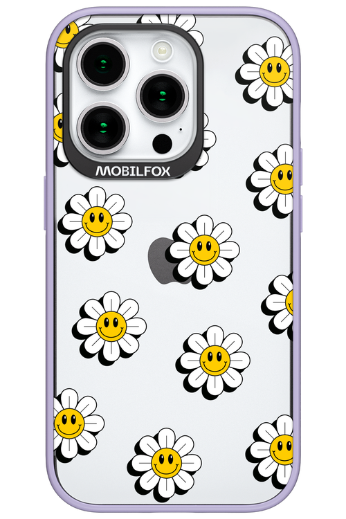 Smiley Flowers Transparent - Apple iPhone 15 Pro