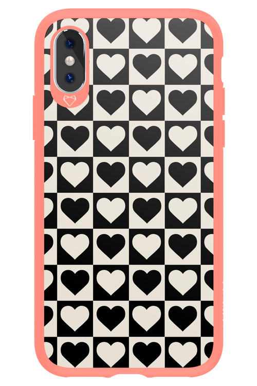 Checkered Heart - Apple iPhone X