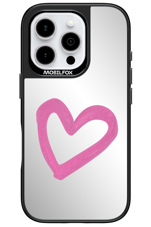 Pink Heart Mirror - Apple iPhone 16 Pro