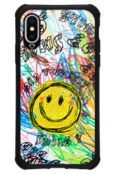 Crayon Smiley Colorful - Apple iPhone XS