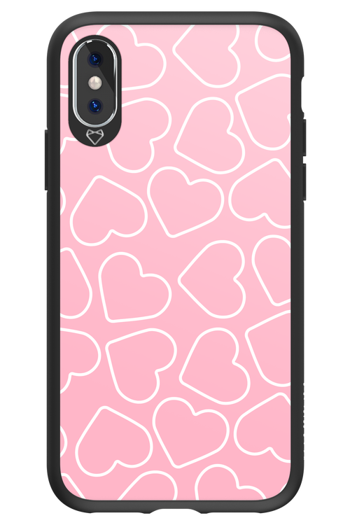 Line Heart Pink - Apple iPhone X