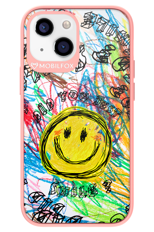 Crayon Smiley Colorful - Apple iPhone 13 Mini