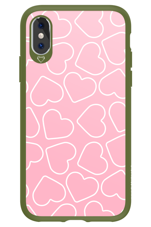 Line Heart Pink - Apple iPhone X