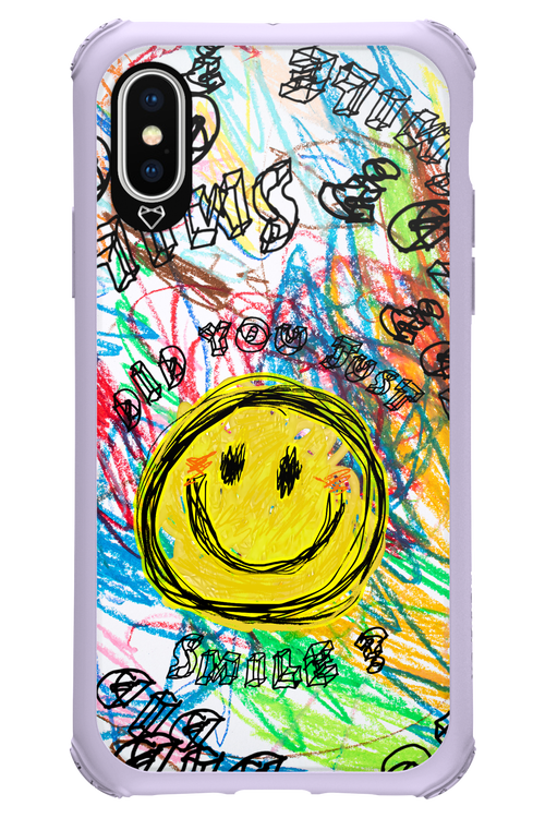 Crayon Smiley Colorful - Apple iPhone XS