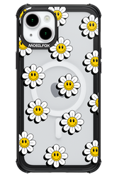 Smiley Flowers Transparent - Apple iPhone 15 Plus